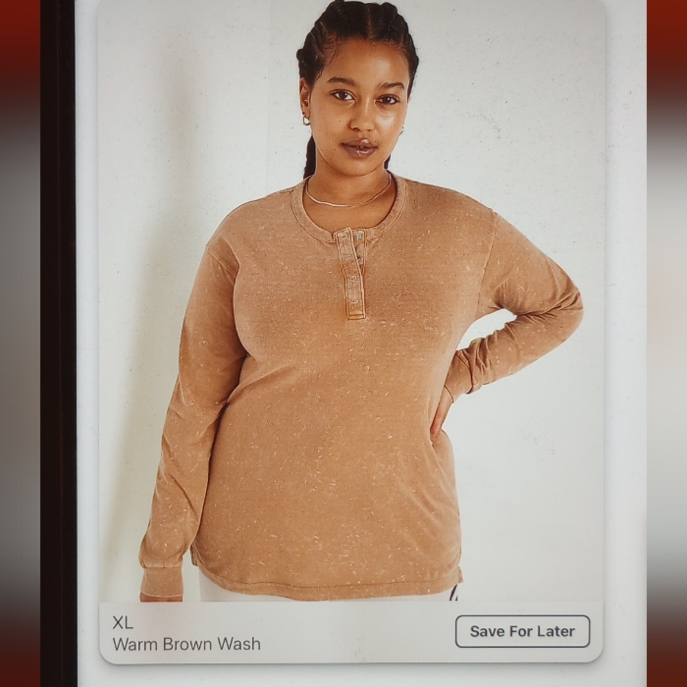 VICTORIA SECRET PINK TOP ONLY The Warm Brown Wash (XL)